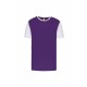 Maillot Manches Courtes Bicolore Adulte, Couleur : Sporty Purple / White, Taille : XS