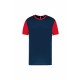 Maillot Manches Courtes Bicolore Enfant, Couleur : Sporty Navy / Sporty Red, Taille : 4 / 6 Ans