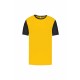 Maillot Manches Courtes Bicolore Enfant, Couleur : Sporty Yellow / Black, Taille : 4 / 6 Ans