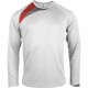 Maillot Manches Longues Enfant, Couleur : White / Sporty Red / Storm Grey, Taille : 6 / 8 Ans