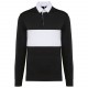 Polo Rugby Manches Longues, Couleur : Black / White, Taille : XS