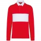 Polo Rugby Manches Longues, Couleur : Sporty Red / White, Taille : XS