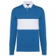 Polo Rugby Manches Longues, Couleur : Sporty Royal Blue / White, Taille : XS