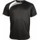 T-Shirt Sport Manches Courtes Unisexe, Couleur : Black / White / Storm Grey, Taille : XS