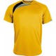 T-Shirt Sport Manches Courtes Unisexe, Couleur : Sporty Yellow / Black / Storm Grey, Taille : XS