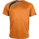 T-Shirt Sport Manches Courtes Enfant, Couleur : Orange / Black / Storm Grey, Taille : 6 / 8 Ans