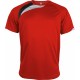 T-Shirt Sport Manches Courtes Enfant, Couleur : Sporty Red / Black / Storm Grey, Taille : 6 / 8 Ans