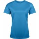 T-Shirt Sport Manches Courtes Femme, Couleur : Aqua Blue, Taille : XS