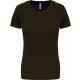 T-Shirt Sport Manches Courtes Femme, Couleur : Dark Khaki, Taille : XS