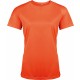 T-Shirt Sport Manches Courtes Femme, Couleur : Fluorescent Orange, Taille : XS