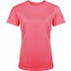 T-Shirt Sport Manches Courtes Femme, Couleur : Fluorescent Pink, Taille : XS