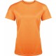 T-Shirt Sport Manches Courtes Femme, Couleur : Orange, Taille : XS