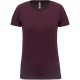 T-Shirt Sport Manches Courtes Femme, Couleur : Wine (Bordeaux), Taille : XS