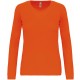 T-Shirt Sport Manches Longues Femme, Couleur : Fluorescent Orange, Taille : XS