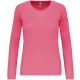 T-Shirt Sport Manches Longues Femme, Couleur : Fluorescent Pink, Taille : XS