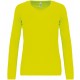 T-Shirt Sport Manches Longues Femme, Couleur : Fluorescent Yellow, Taille : XS