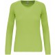 T-Shirt Sport Manches Longues Femme, Couleur : Lime (Vert Citron), Taille : XS