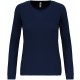 T-Shirt Sport Manches Longues Femme, Couleur : Navy (Bleu Marine), Taille : XS