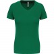 T-Shirt de Sport Manches Courtes Col V Femme, Couleur : Kelly Green, Taille : XS