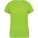 T-shirt de sport manches courtes col v femme, Couleur : Lime (Vert Citron), Taille : XS