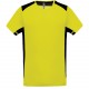 T-shirt sport bicolore, Couleur : Fluorescent Yellow / Black, Taille : XS