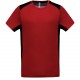 T-shirt sport bicolore, Couleur : Red / Black, Taille : XS