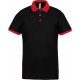 Polo Piqué Performance Homme, Couleur : Black / Red, Taille : XS