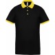 Polo Piqué Performance Homme, Couleur : Black / Yellow, Taille : XS