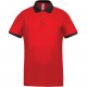 Polo piqué performance homme, Couleur : Red / Black, Taille : XS