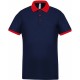 Polo Piqué Performance Homme, Couleur : Sporty Navy / Red, Taille : XS