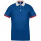Polo piqué performance homme, Couleur : Sporty Royal Blue / White / Red, Taille : XS