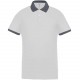 Polo piqué performance homme, Couleur : White / Sporty Grey, Taille : XS
