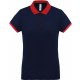 Polo Piqué Performance Femme, Couleur : Sporty Navy / Red, Taille : XS
