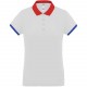 Polo piqué performance femme, Couleur : White / Red / Sporty Royal Blue, Taille : XS
