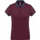 Polo Piqué Performance Femme, Couleur : Wine / Sporty Grey, Taille : XS