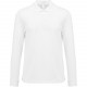 Polo Manches Longues Cool Plus Adulte, Couleur : Blanc, Taille : XS