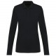 Polo Supima® Manches Longues Femme, Couleur : Black, Taille : XS