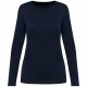 T-Shirt Supima® Col Rond Manches Longues Femme, Couleur : Deep Navy, Taille : XS