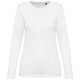 T-Shirt Supima® Col Rond Manches Longues Femme, Couleur : White, Taille : XS