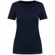 T-Shirt Supima® Col V Manches Courtes Femme, Couleur : Deep Navy, Taille : XS