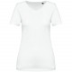 T-Shirt Supima® Col V Manches Courtes Femme, Couleur : White, Taille : XS