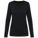 T-Shirt Supima® Col V Manches Longues Femme, Couleur : Black, Taille : XS