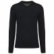 Pull Mérinos Col V Homme, Couleur : Black, Taille : S
