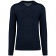 Pull Mérinos Col V Homme, Couleur : Deep Navy, Taille : S