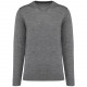 Pull Mérinos Col V Homme, Couleur : Grey Heather, Taille : S