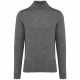 Pull Mérinos Col Roulé Homme, Couleur : Grey Heather, Taille : S