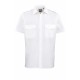 Chemise Homme Manches Courtes Pilote, Couleur : White (Blanc), Taille : XXL