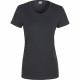 T-Shirt Col Rond Femme, Couleur : Anthracite, Taille : XS
