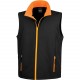Bodywarmer Softshell Homme Printable, Couleur : Black / Orange, Taille : S