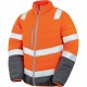 Veste de sécurité toucher doux, Couleur : Fluorescent Orange / Grey, Taille : 3XL
